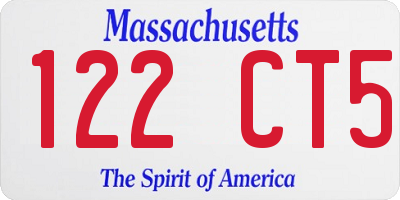 MA license plate 122CT5