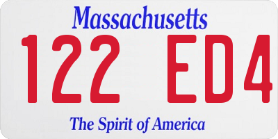 MA license plate 122ED4