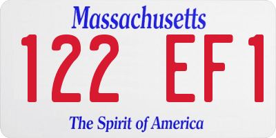 MA license plate 122EF1