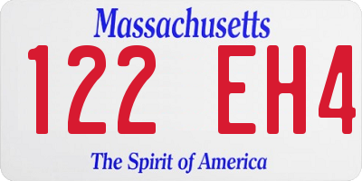 MA license plate 122EH4