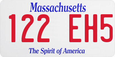 MA license plate 122EH5