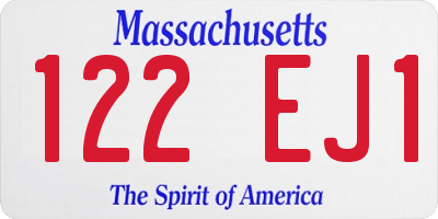 MA license plate 122EJ1