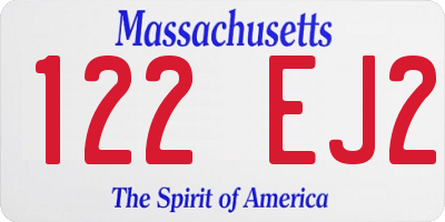MA license plate 122EJ2