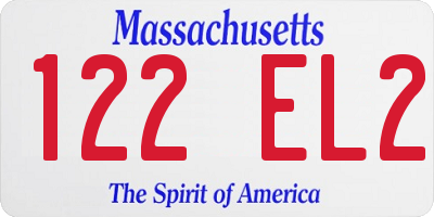 MA license plate 122EL2
