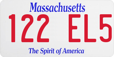 MA license plate 122EL5