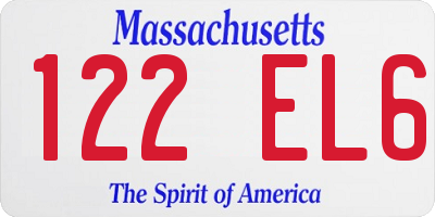 MA license plate 122EL6