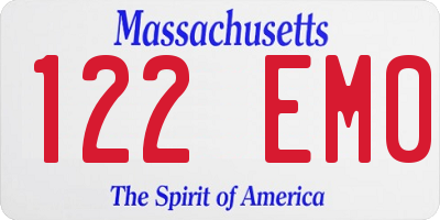 MA license plate 122EM0