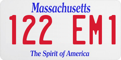 MA license plate 122EM1