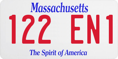 MA license plate 122EN1