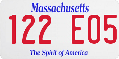 MA license plate 122EO5