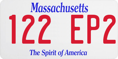 MA license plate 122EP2
