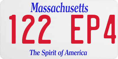 MA license plate 122EP4
