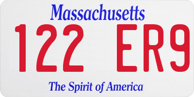 MA license plate 122ER9