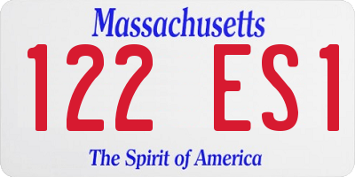 MA license plate 122ES1