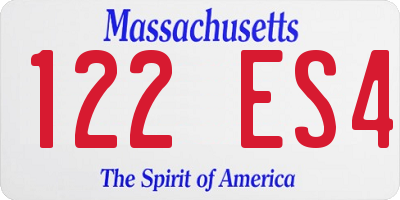 MA license plate 122ES4