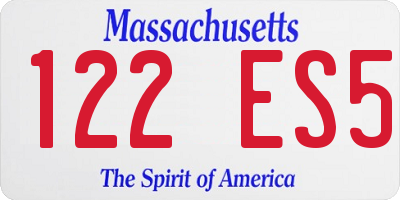 MA license plate 122ES5