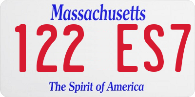 MA license plate 122ES7