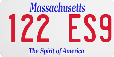 MA license plate 122ES9