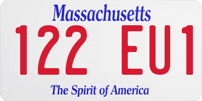 MA license plate 122EU1