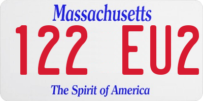 MA license plate 122EU2