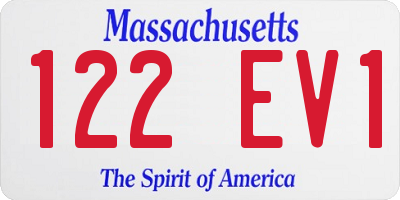 MA license plate 122EV1