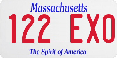 MA license plate 122EX0