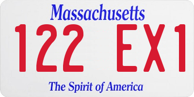 MA license plate 122EX1
