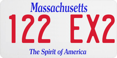 MA license plate 122EX2