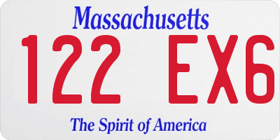 MA license plate 122EX6