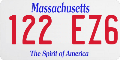 MA license plate 122EZ6