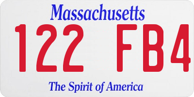 MA license plate 122FB4
