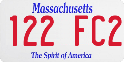 MA license plate 122FC2