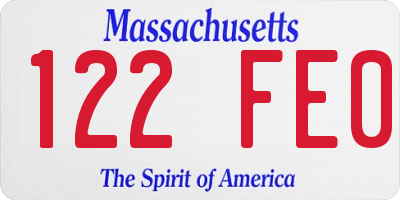 MA license plate 122FE0