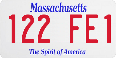 MA license plate 122FE1