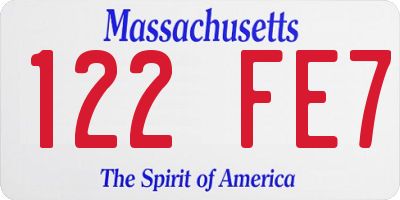 MA license plate 122FE7