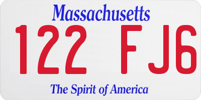 MA license plate 122FJ6