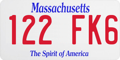 MA license plate 122FK6