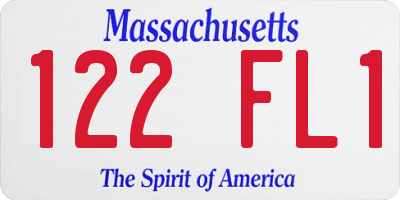 MA license plate 122FL1