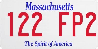 MA license plate 122FP2