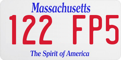 MA license plate 122FP5
