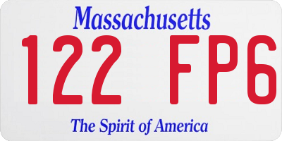 MA license plate 122FP6
