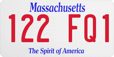 MA license plate 122FQ1