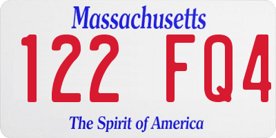 MA license plate 122FQ4