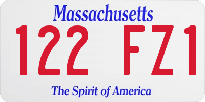 MA license plate 122FZ1