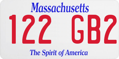 MA license plate 122GB2