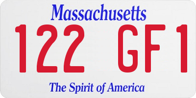 MA license plate 122GF1