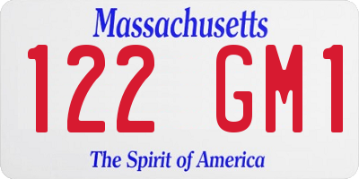 MA license plate 122GM1