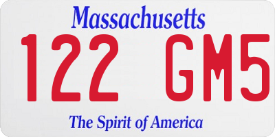 MA license plate 122GM5