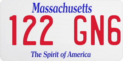 MA license plate 122GN6