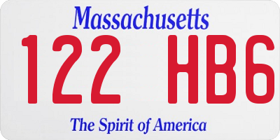MA license plate 122HB6